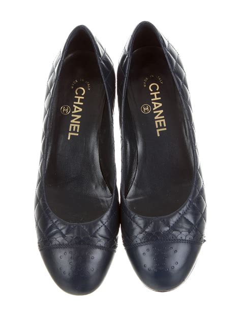 chanel quilted cc perforated cap toe pumps|chanel pumps and slingbacks.